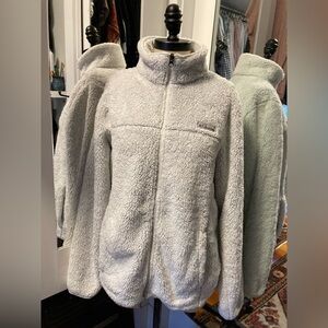 Columbia Women’s Sherpa Fleece in Cream, Full Zip with Side Pockets, Size Large